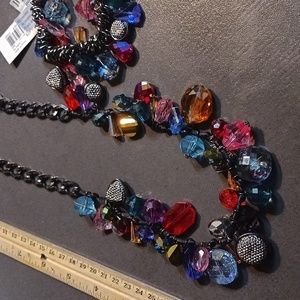 Macy's beaded necklace multicolor adjustable chain bracelet included nwt